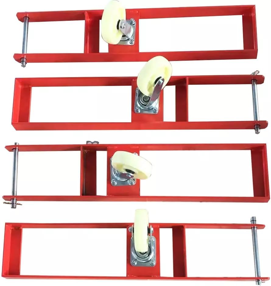 Katool moving kit casters — four red caster brackets with polyurethane wheels for the KT-4H110 4-post lift